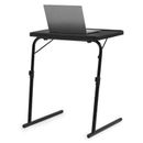 Ebern Designs Krystell 22" Sled Base Tilting TV Tray Table, Flip Top Indoor Outdoor Dining Desk for Picnic Garden in Black | Wayfair