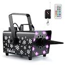 Snow Machine, Hakuta 800W Snow Machine with 8 LED RGB Lights, 13 LED Lighting Colors and 2 Remotes, Perfect for Halloween, Christmas, Wedding, Parties and DJ Stage