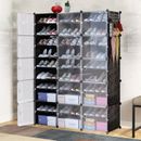 Shoe Rack Storage Organizer Clear Door Unit Cube Cabinet Shelf Stackable 10-Tier