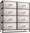 Sorbus Dresser with 8 Faux Wood Drawers - Chest Organizer Unit with Steel Frame Wood Top & Handle Easy Pull Fabric Bins for Clothes - Storage Furniture for Bedroom, Hallway, Living Room & Closet