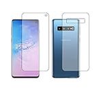 DVTECH? Front and Back Edge to Edge TPU Screen Protector with Crystal Clear ultimate view (Not a tempered glass) for Samsung Galaxy S10