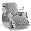 TAOCOCO Non-Slip Recliner Chair Cover Sofa Slipcover, Pet Cover for Small Recliner Chair with Elastic Straps, Washable Reclining Chair Cover Recliner Furniture Protector (23'' Small, Light Gray)