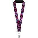 Buckle Down Women's Lanyard-1.0"-Voodoo Black/Pink/Blue Key Chain, Multicolor, One Size