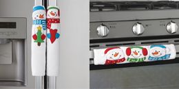 Set of 3 Happy Winter Snowman Christmas Kitchen Appliance Handle Covers