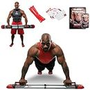 IRON CHEST MASTER Push Up Machine | At Home Fitness Equipment for Chest Workouts | Push Up Board Includes Adjustable Resistance Bands and Unique Fitness Program | Tension Level - 60 lbs.