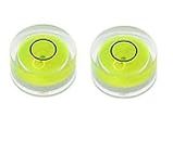 Pack of 2 Spirit Level Bullseye Micro Button Level for Perfect Level of Various Things(15mm, Yellow) (Pack of 2)