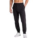 Hanes Originals Cotton Joggers, Jersey Sweatpants for Men with Pockets, 30" Inseam, Black