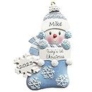 Il Primo Ornamento Di Natale Del Bambino 2023 Ornamenti Natalizi Personalizzati Con Nome Neve Bambino Nella Calza Ornamento Personalizzato Per L'albero Di Natale Decorazioni Natalizie Ornamenti,Blu