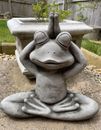 Yoga Frosch Stein Garten Statue | Outdoor Tier Skulptur Dekor Krötenornament 