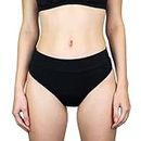MYLILY Perioden Bikinihosen für Damen Schwarz | Perioden Bademode zum Schwimmen | Basic Slip Bikinihose | Period Swimwear (XL)