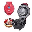 Dash DMWBM100GBRD04 Mini Waffle Maker for Breakfast, Burrito Bowls, Ice Cream and Other Sweet Deserts, Recipe Guide Included, Red