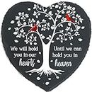 Cardinal Memorial Slate Stone - Hold You in Our Hearts, Memorial Plaque Sympathy Gifts for Loss of Loved One, Memorial Gifts for Loss of Father, Mother, Brother Garden Slate Stone TNA6