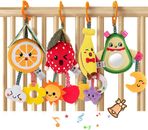 TUMAMA Baby Toys for 3 6 9 12 Months,Hanging Fruit Rattles Avocado,Banana,Orange
