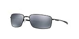 Oakley Men's OO4075 Square Wire Rectangular Sunglasses, Matte Black/Black Iridium Polarized, 60 mm