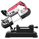 Anbull Portable Band Saw with Removable Alloy Steel Base, 10A, 1100W Motor, 5-inch Deep Cut, with .020-by-44-7/8-Inch 14 TPI Saw Blade and Led Spotlight