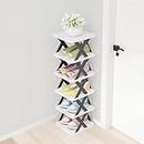 NYALKARAN Multi-Purpose Stackable Shoe Rack Adjustable Slots, Stylish Shoe Storage Organizer for Bedroom and Entryway - Easy Assembly, Durable Home Stand for Footwear (4 Layer, Grey)