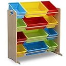 Delta Children Kids Toy Storage Organizer with 12 Plastic Bins - Greenguard Gold Certified, Natural/Primary