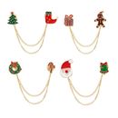 Brooch Tassels Chain Christmas Badges Clothing Pin Festive Accessory for Women