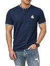 Lymio Men T-Shirt || T-Shirt for Men || Plain T Shirt || T-Shirt (Polo-06-10) (2XL, Navy Blue)