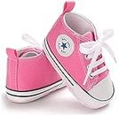 WangsCanis Babyschuhe Baby Junge Mädchen Schuhe Sneakers Weiche Leinwand mit Weichen und Rutschfesten Sohle Für 0-6 6-12 12-18 Monat (Rosa, 3-6Months(1))