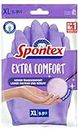 Spontex Extra Comfort, Premium-Haushaltshandschuhe mit weichem Textilfutter, ideal für alle Putzarbeiten im Haushalt, 30°C waschbar, Größe XL (9-9,5), 1 Paar, Lila, 100.0 grams