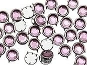Allstarco 8mm Pink Lt. CH13 Bedazzler Refills Rhinestones Preset Gemagic Studs Nailheads in Rims for Garment Embelishments Leatherwork DIY Crafts Decorate Shoes, Belts, Tee Size 34-50 Pieces