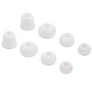 ALXCD Ear Tips for Powerbeats 3 Wireless Headphone, SML 3 Sizes 3 Pair Silicone Replacement Earbud Tips & 1 Pair Double Flange Ear Tip Cushion, Fit for Beats Powerbeats2 Wireless Pb3[4 Pair](White)