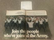 Vintage 1974 "JOIN THE ARMY" MILITARY Print Ad w/ MAIL-IN SUBMISSION FORM 1970s