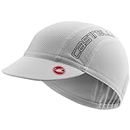 Castelli A/C 2 Cycling Cap for Men & Women, Helmet Compatible, Breathable Performance Cycling & Road Gravel Biking Cap with Visor - White/Cool Gray - OSFA