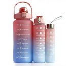 Sporty water bottle set 3pcs family Measures motivational trendy color.