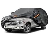 Kayme 7 Layers SUV Car Cover Custom Fit for Mercedes Benz GLC 300 350e（2016-2024 Waterproof All Weather for Automobiles, Outdoor Full Cover Rain Sun UV Protection.Black