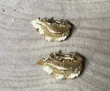 Beautiful! Earring pair Bellezza 18K gold over bronze, Beautiful CONDITION  Leaf