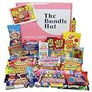 Retro Sweets Gift Box Hamper Selection Box from The Bundle Hut: Packed with 43 Different Old School 90's Retro British Sweets, Gift for Christmas, Birthdays, 1.2kg - (Pink Box)