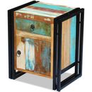 Vintage Solid Reclaimed Wood Bedside Cabinet Handmade Nightstand Storage Drawer