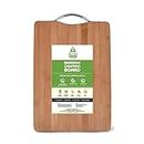Rusabl Bamboo Wooden Chopping Board for Kitchen with Metal Handle, Vegetable Cutting Board for Kitchen Items, BPA Free, Eco-Friendly, Anti-Microbial (30 X 20 cms, Small)