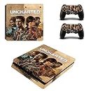 TCOS TECH PS4 Slim Skin Protective Wrap Cover Vinyl Sticker Decals for Playstation 4 Slim Version Console and Dual Shock 4 Sticker Skins PS4 Slim Skin Console and Controller (Uncharted)