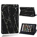 FINDING CASE Fit Amazon Fire 7 (5th Gen 2015) Tablet - Printed PU Flip Leather Smart Lightweight Shell Stand Cover Case for Fire 7 (5th Gen 2015) (Fire 7 (5th Gen 2015), nero marquina marble)