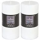 Conjunto de 2 velas cilindricas blancas rústica H14