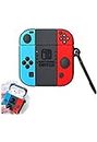 Meyaar Cute Silicone Case Cover with Keychain, 360° Protective Case Compatible with Apple Airpods 2 &1 (Nintendo-Switch)