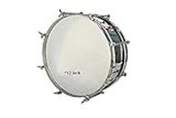 SAI Super Band Presents Side Drum/Dhol Size 14" with Plastic Head (Silver) with Side Drum Belt and Side Drum Stick