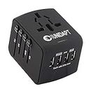 Universal Travel Adapter, Unidapt International Plug Adapter with 4 USB Ports, Pin Converter Power Adaptor Charger for Travel in EU, UK, AU, US, Black