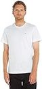 Tommy Jeans T-shirt Uomo Maniche Corte TJM Original Slim Fit, Bianco (Classic White), S