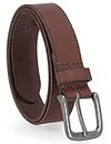 Timberland Boys' Big Leather Belt for Kids, Brown/Classic, Large