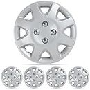 BDK Wheel Guards – (4 Pack) Hubcaps for Car Accessories Wheel Covers Snap Clip-On Auto Tire Rim Replacement for 14 inch Wheels 14” Hub Caps (Classic Thick Spokes)