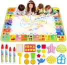 Extra Large Aqua Doodle Mat 120x90cm with Magic Pens & Stamps for Kids 3-5 Years