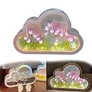 Cloud mirror tulip lamp,Tulip night lamp cloud,Cloud Tulip Lamp,Handmade Makeup Mirror for Furniture Decoration Bedrooms Atmosphere,the First Choice for Gifts to Girls- purple