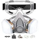Reusable Half Face Cover Set, Half Face Respirаtor, Personal Protective Equipment P100 Filter for Painting, Decorating Carpentry, Welding, Metal Cutting, Same Scene as 6000 6200 7000 FF-400 (Medium)