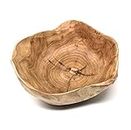 THY COLLECTIBLES Wooden Bowl Handmade Storage Natural Root Wood Crafts Bowl Fruit Salad Serving Bowls (Small 8"-10")