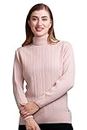 GODFREY Woman Knitted Highneck Wool Full Sleeve Turtle Neck Sweaters - Large (L / 38) Rose Pink