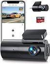 GKU Dash Cam Front and Rear Camera, 4K/2.5K Full Dashcams for Cars with 64GB SD Card, WiFi & App Control, Night Vision, Parking Mode, G-Sensor, Loop Recording,WDR,170° Wide Angle